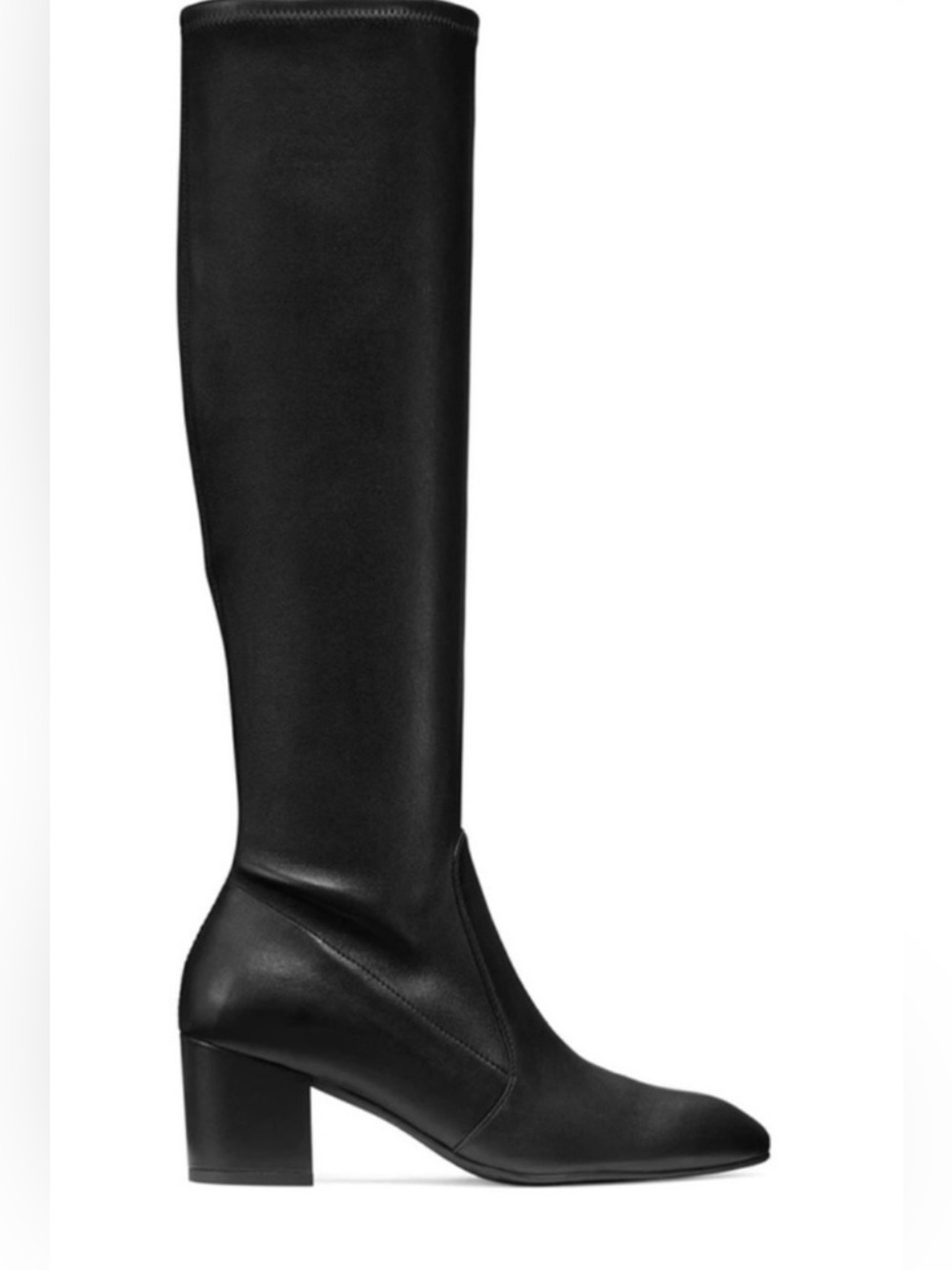 Stuart Weitzman Laurelia Black Leather Knee High Boots Block Heel Sz 10 NIB $290